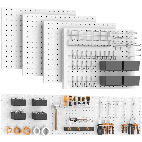 Peg Board, 4 Pack Metal Pegboard with Hooks - Image 2