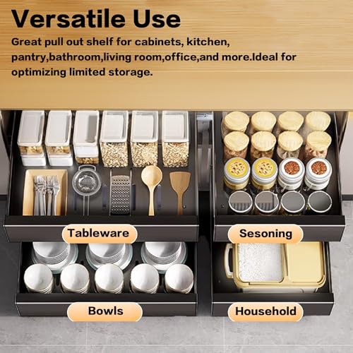 2 Pack Pull Out Drawers for Cabinets, 10" W x16.9" D Pull Out - Image 6