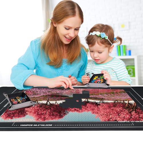 Puzzle Mat with Sorting Trays & Roll-Up Storage - Fits - Image 3