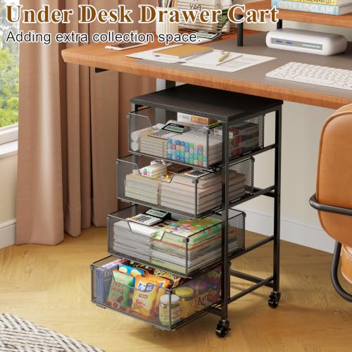 Storage Drawer Cart with Wood Top, 150 LBS Heavy Duty - Image 7