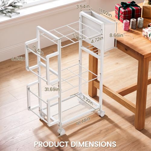 Lewondr Wrapping Paper Organizer Storage, Rolling Gift - Image 3