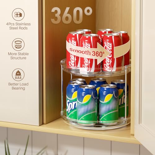 LAMU 2 Pack 2 Tier Lazy Susan Turntable Organizer 9.25'' Rotating - Image 3