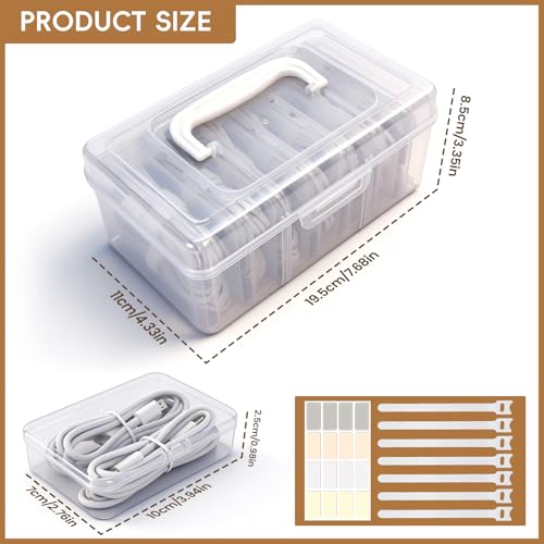 Portable Cord Organizer Box with Handle, 7 Clear Cab | All Products - Image 7