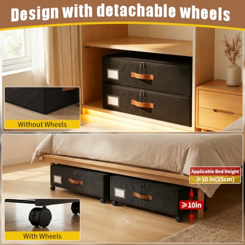 Large Under Bed Storage Containers with Wheels, 2-Pack Underbed - Image 7