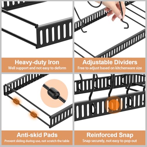 Housolution 2 Pack Pot and Pan Lid Organizer Holder Storage Rack - Image 4