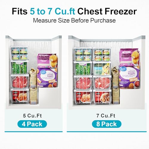 Freezer Organizer Bins - Storage Baskets for 5 to 7 Cu.Ft, 4 Pack - Image 5