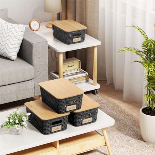 6Pcs Storage Bins with Lids, Stackable Plastic Storage Basket - Image 7