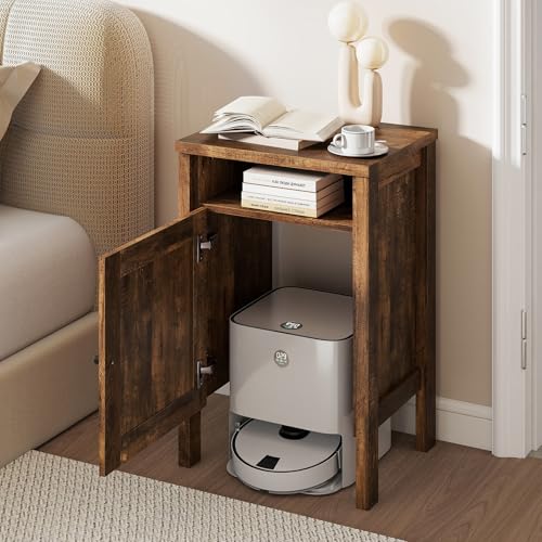 Giantex Robot Vacuum Storage Cabinet, Farmhouse End Table - Image 3
