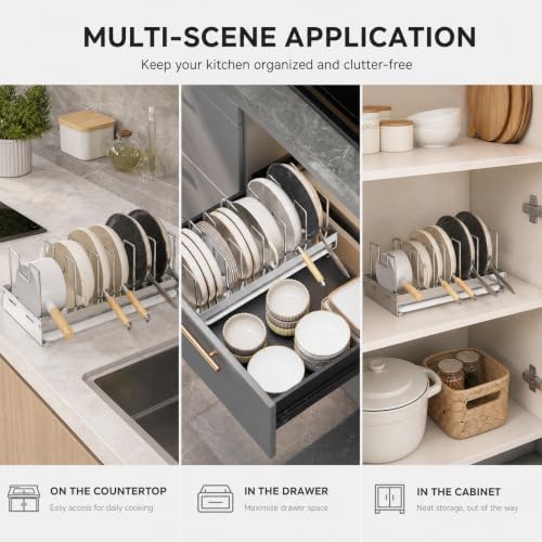 JOWBOOW Pots and Pans Organizer with Drip Tray, 1 Pack - Image 6