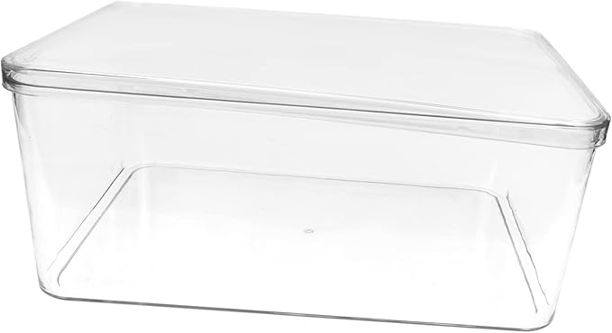 NUOBESTY Book Storage Box Lid Stackable Dustproof Organizer for Student Textbooks Acrylic Sundry Storage Container for Dorm Room Essentials