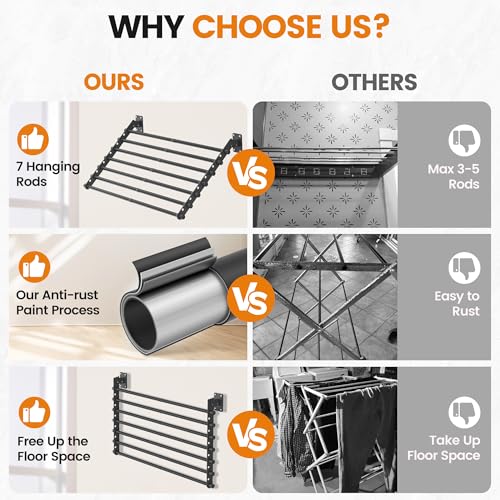 Wall Mounted Clothes Drying Rack 28 Inch – | Laundry & Clothing - Image 6