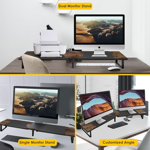 Across-Star Dual-Monitor Stand for Desk - Large Adjustable Length - Image 5