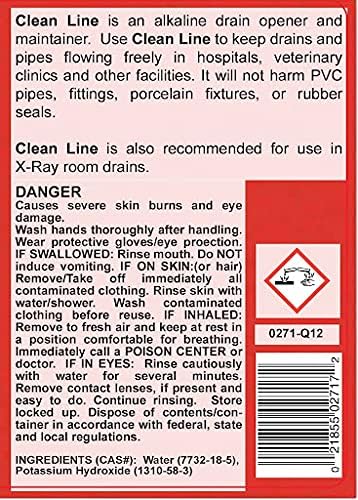 DETCO-Clean LINE Drain Cleaner and Unblocker - Industrial Strength, Fast-Acting Liquid Formula, Unclogs Pipes and Drains Quickly, 32 Ounce Bottle