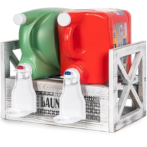 Laundry Detergent Holder with Drip Tray Catcher - Wooden - Image 2