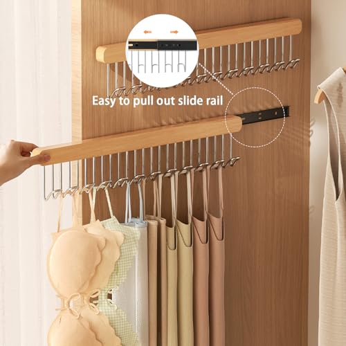 2 Pack Closet Valet Rod, Pull Out Belt Hanger with 8 Hooks - Image 5