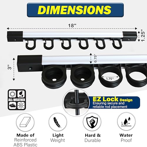 Rush Creek Creations 6 Rod Fishing Pole Holder for Garage - Image 3