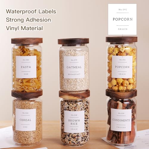 6 Set Glass Pantry Storage Jars with Acacia Airtight Lid - Image 6