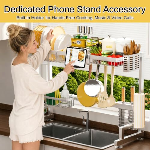 ADBIU Luxurious 304 Stainless Steel Over Sink Dish Drying Rack - Image 7