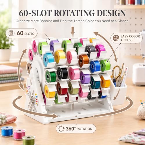 60-Hole Bobbin Organizer and Thread Holde,for IKEA Skadis - Image 5