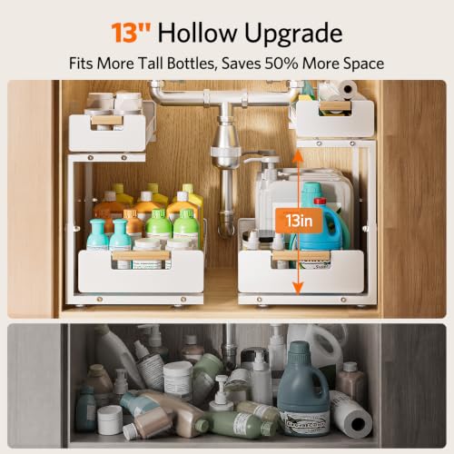 Delamu Under Sink Organizer Kitchen, 2-Tier Pull-Out - Image 5