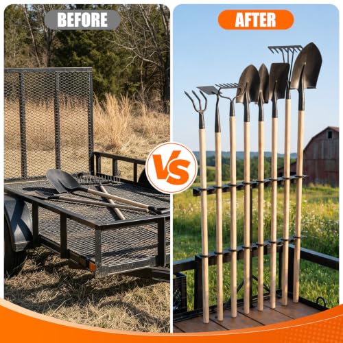 Trailer Tool Racks for Lawn Equipment 8 Hole Truck Shovel Holder - Image 6