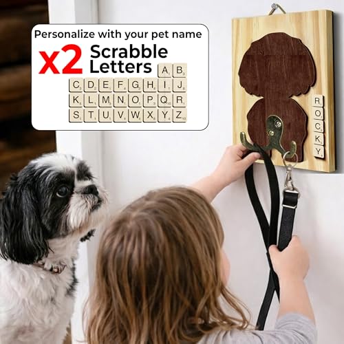 Shih Tzu Dog Leash Holder Wall Mount with Scrabble | Home Organization - Image 4