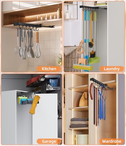Pull Out Broom Holder With Adjustable Double Row Sliding - Image 7