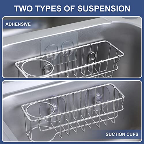 3-In-1 Sponge Holder for Kitchen Sink with Suction Cups & - Image 3