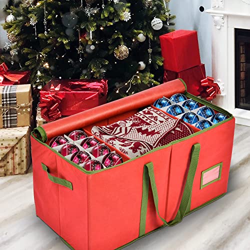Holiday Cheer Premium Christmas Ornament Storage, 128 Ornaments - Image 3