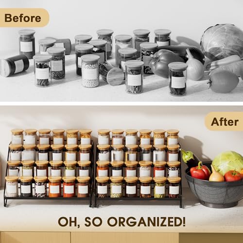 Jolitac 4-Tier Spice Rack Organizer, Depth Adjustable Step Shelf - Image 5