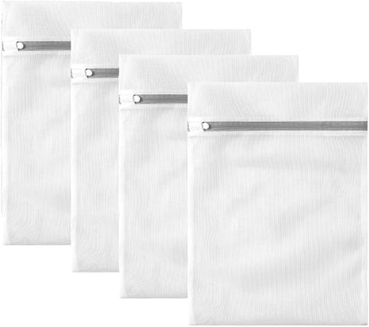 Fine Mesh Laundry Bags with Zipper-Multi Size Mesh Bags For Laundry, Reusable Organizer Lingerie Bags (4, Medium)