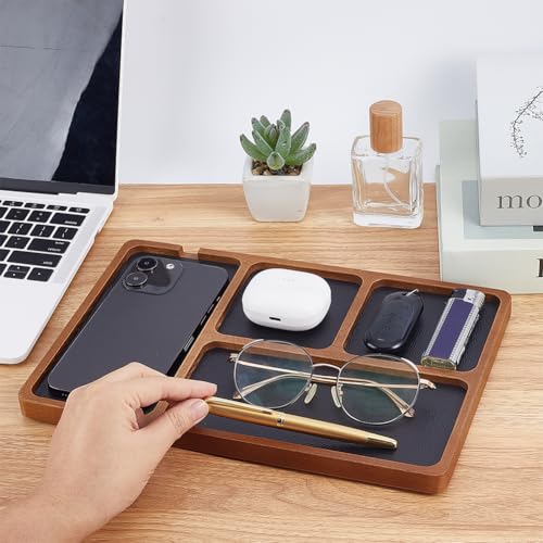 Wooden Valet Tray Wood Storage Organizer Desktop Organizer - Image 4