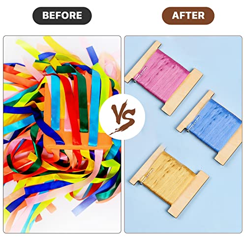200 Pcs Ribbon Storage Organizer Set, Flat Wood Ribbon - Image 6