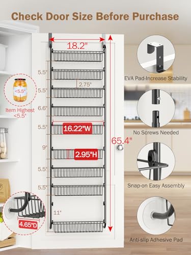 Delamu Over The Door Pantry Organizer, 9-Tier Pantry Door - Image 3