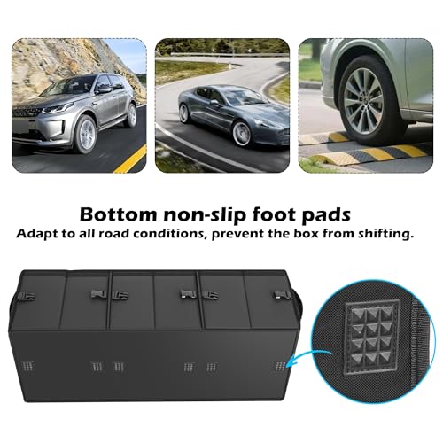 Car Trunk Organizer, 3 Compartment Collapsible Trunk Storage - Image 7