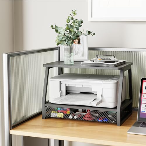 2-Tier Printer Stand with Storage, Desktop Organizer - Image 4