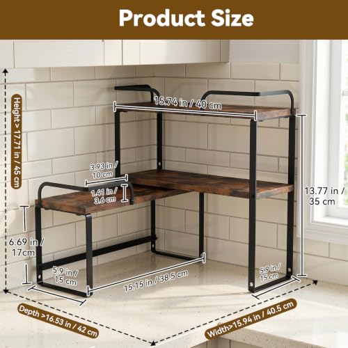 Housolution Stackable Kitchen Countertop Organizer Corner Shelf - Image 3