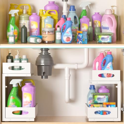 Under Sink Organizer, 1 Pack 2 Tier Metal Slide Out Pull Out - Image 6