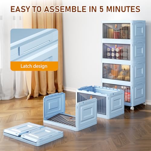 Wise Oannes Closet Organizers and storage with Wheels, 23QT Blue - Image 4