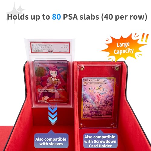 Graded Card Storage Box - Holds 80 PSA/BGS Slabs (Black and Red) - Image 5