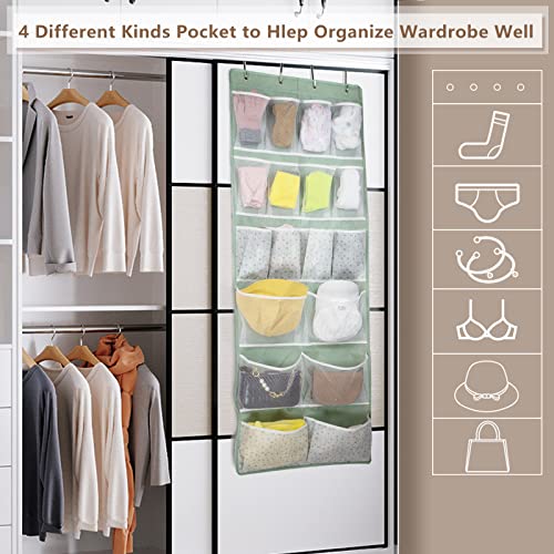 18 Pockets Over the Door Organizer with 4 Kind Pockets,Behind - Image 5