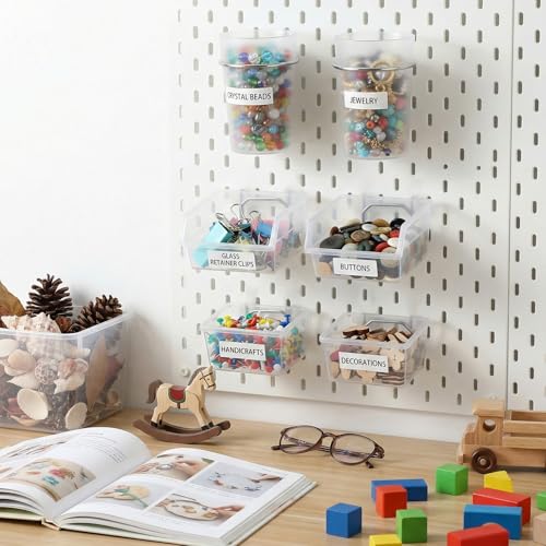 20 PCS Pegboard Bins and Cups with Hooks and Loops Peg - Image 8