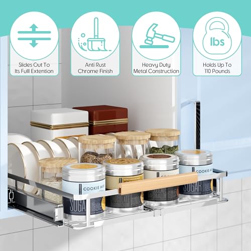 2Pack Expandable Pull Out Cabinet Organizer, 17.1-28"W x 22.5"D - Image 5