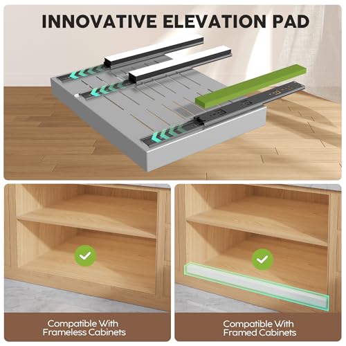 4 Pack Pull Out Cabinet Organizer 21"Deep with Raising Pad - Image 3