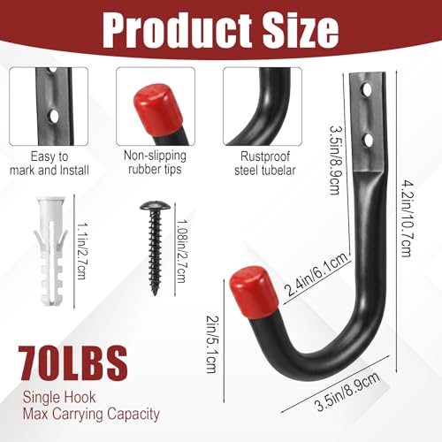 24 Pcs Heavy Duty Garage Hooks 3.5" Iron Utility Hook | Garage Storage - Image 3