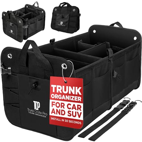 Car Trunk Organizer for SUV & Truck Cargo Storage, Large, Black - Image 2