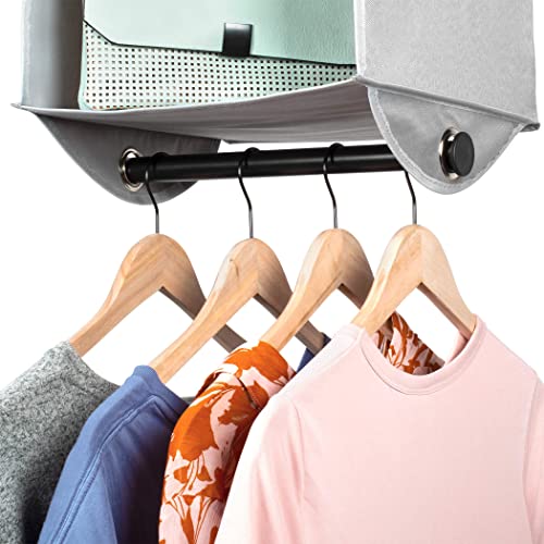 HOLDN’ STORAGE Hanging Closet Organizer with Garment Rod, 3-Shelf - Image 7