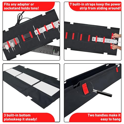 No Drill Under Desk Cable Management Tray, 36" Desk - Image 8