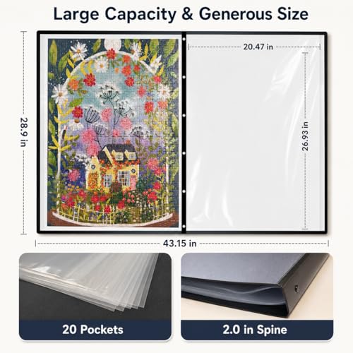 Puzzle Binder for 500-1000 Pcs Puzzle Storage Book | Home Organization - Image 4