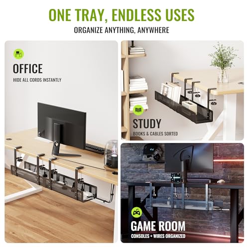 [Upgraded] 2 Pack Cable Management Under Desk Tray, Xpatee - Image 6